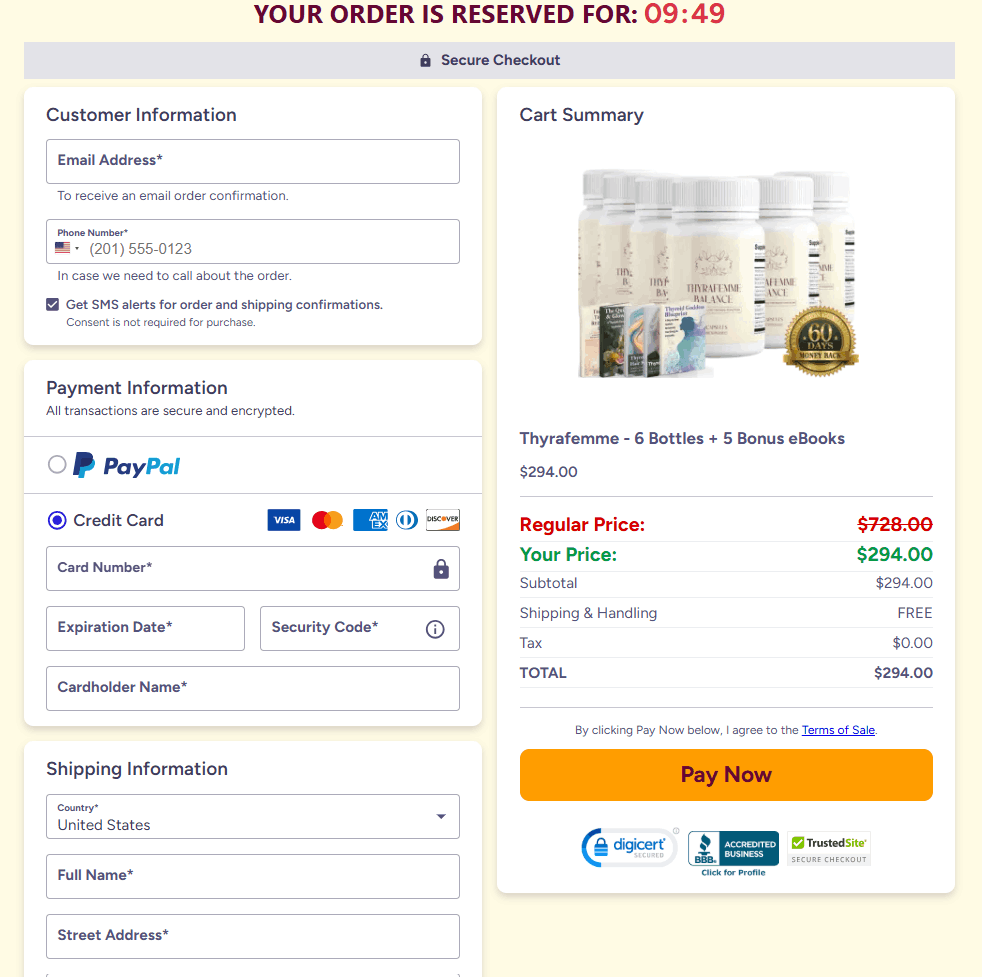 Thyrafemme Balance - Order Form